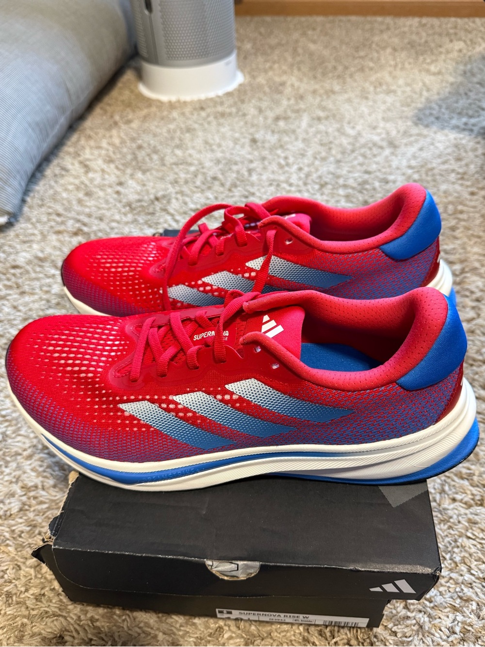 adidas Red and Blue Women's Athletic Running Shoes